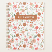Boho Floral Earth Tones Custom Bloemen Planner (Voorkant)