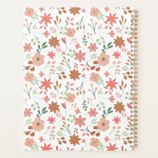 Boho Floral Earth Tones Custom Bloemen Planner (Achterkant)