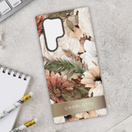 Boho Floral Earth Tones Samsung Galaxy Hoesje