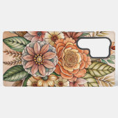 Boho Floral Earth Tones Samsung Galaxy Hoesje (Achterkant horizontaal)