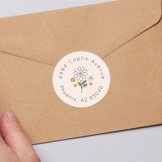 Boho Floral Earth Tones Vrijgezellenfeest Adres Ronde Sticker