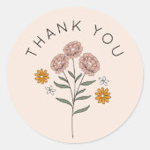 Boho Floral Earth Tones Vrijgezellenfeest Bedankt Ronde Sticker (Voorkant)
