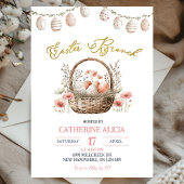 Boho Floral Easter Brunch Invitation Kaart