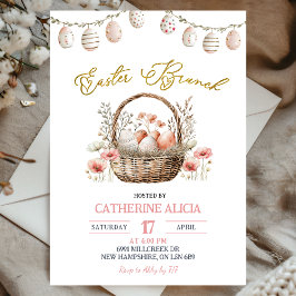 Boho Floral Easter Brunch Invitation Kaart