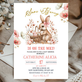 Boho Floral Easter Bunny Baby Shower Kaart