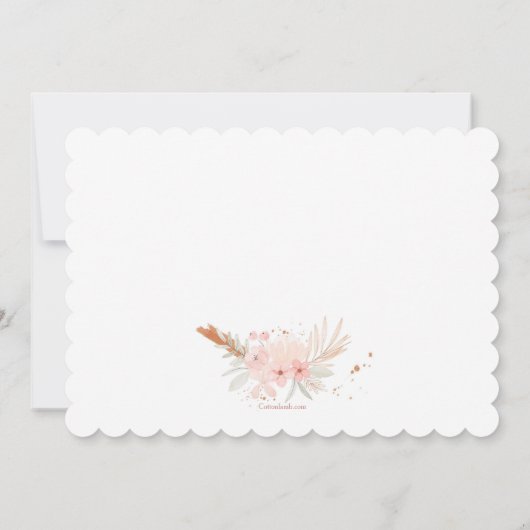 Boho Floral Eerste Heilige Communie Kaart (Achterkant)