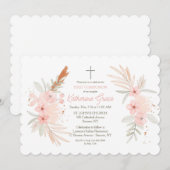 Boho Floral Eerste Heilige Communie Kaart (Voorkant / Achterkant)