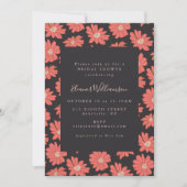 Boho Floral Elegant Black Red Vrijgezellenfeest Kaart (Voorkant)