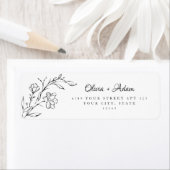 Boho Floral Elegant Bruiloft Retouradres Etiket (Insitu)