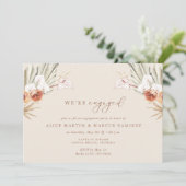 Boho Floral Elegant Engagement Party Kaart (Staand voorkant)