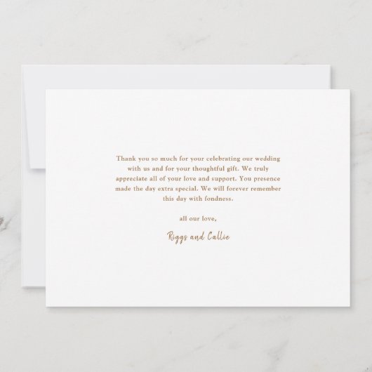 Boho Floral Elegant Script Wedding Bedankkaart (Achterkant)