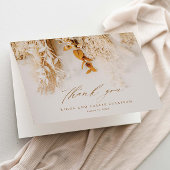 Boho Floral Elegant Script Wedding Bedankkaart