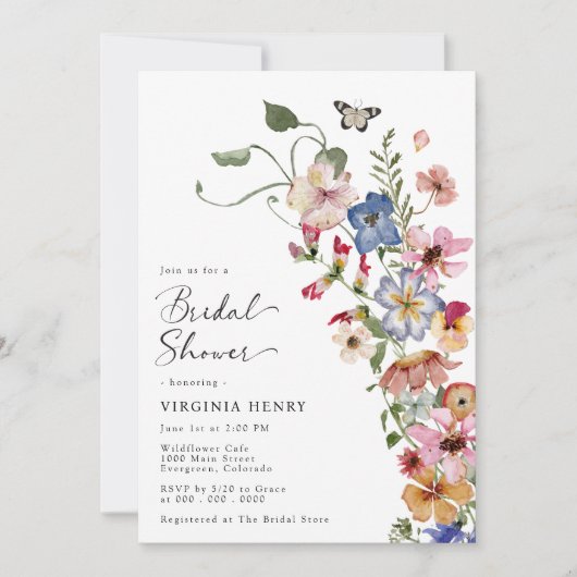 Boho Floral Elegant Vrijgezellenfeest Kaart (Voorkant)