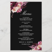 Boho Floral Elegant Wedding Menu (Voorkant)