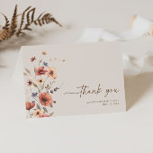 Boho Floral Elegante herfst bruiloft dank u kaart