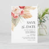 Boho Floral Elegante Herfst Zomer Bruiloft Kaart (Staand voorkant)