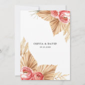 Boho Floral Elegante Herfst Zomer Bruiloft Kaart (Achterkant)