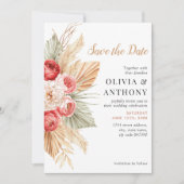 Boho Floral Elegante Herfst Zomer Bruiloft Kaart (Voorkant)