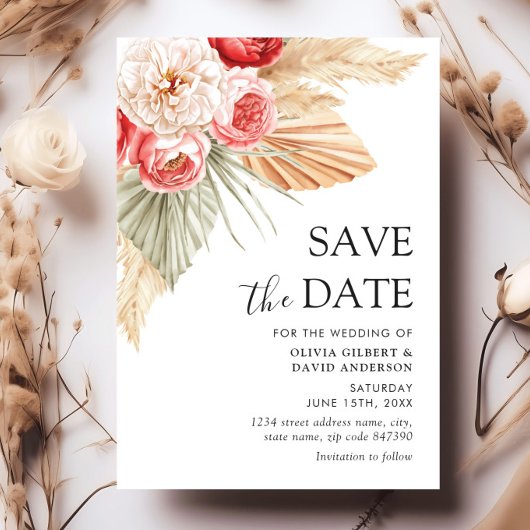 Boho Floral Elegante Herfst Zomer Bruiloft Kaart