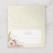 Boho Floral Elegante Trouwstoel Plaats Kaarten Plaatskaartje (Buitenkant ongevouwen)