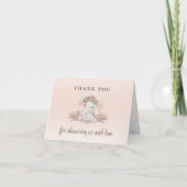 Boho Floral Elephant Baby shower bedankje Bedankkaart (Voorkant)