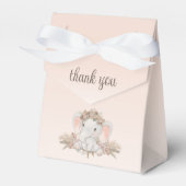 Boho Floral Elephant Baby shower dank u Bedankdoosjes (Voorkant Zijde)