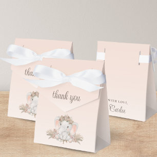 Boho Floral Elephant Baby shower dank u Bedankdoosjes