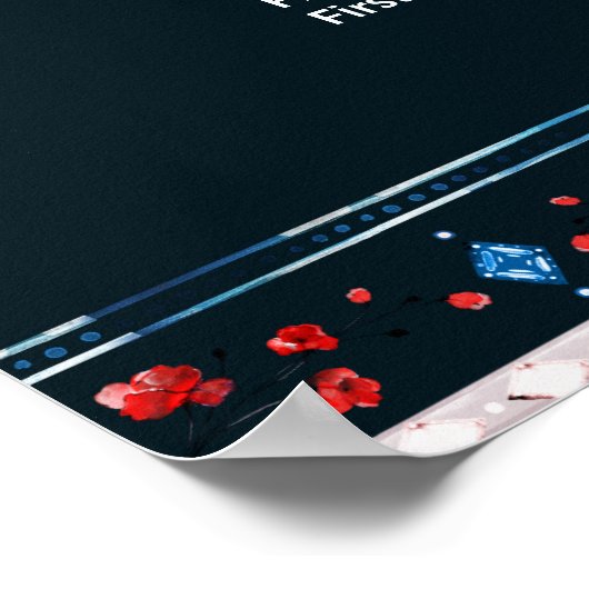 Boho Floral en Feathers 13-Table Seating Chart Poster (Hoek)