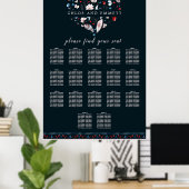 Boho Floral en Feathers 17-Table Seating Chart Poster (Thuiskantoor)
