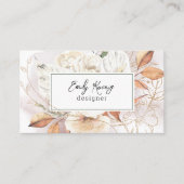 Boho Floral en Gold Tracery Visitekaartje (Voorkant)