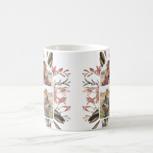 Boho Floral en Greenery Foto Coffee Mok (Center)