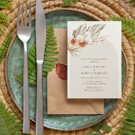 Boho Floral Engagement Party Kaart