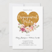 Boho Floral Engagement Party Kaart (Voorkant)