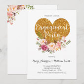 Boho Floral Engagement Party Kaart (Voorkant / Achterkant)