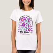 Boho Floral Epilepsy Awareness Be Kind T-shirt (Voorkant)
