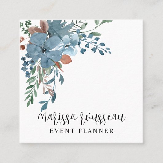 Boho Floral Event Planner Square Visitekaartje (Voorkant)