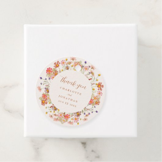 Boho Floral Fall Wedding Dank u Bedankjes Labels (In situ)