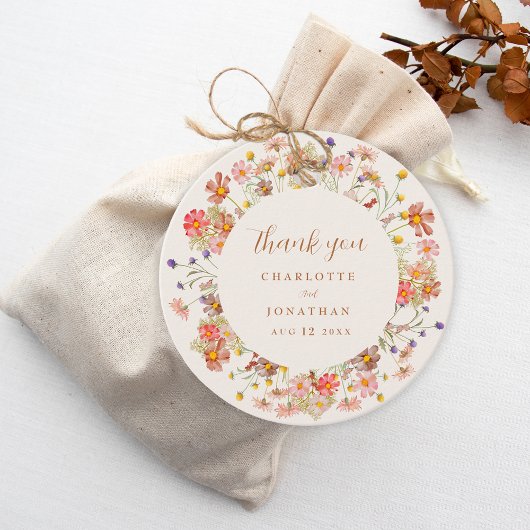 Boho Floral Fall Wedding Dank u Bedankjes Labels
