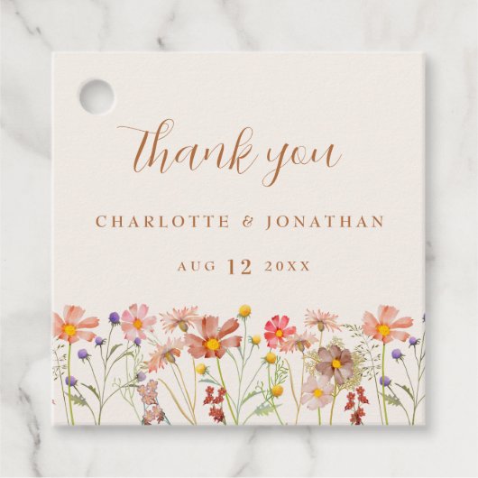 Boho Floral Fall Wedding Dank u Bedankjes Labels (Voorkant)