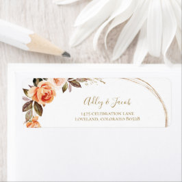 Boho Floral Fall Wedding Return-adreslabels Etiket