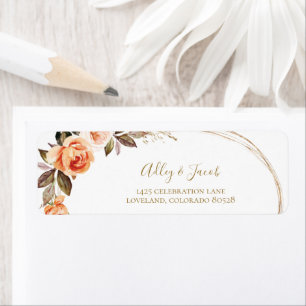 Boho Floral Fall Wedding Return-adreslabels Etiket