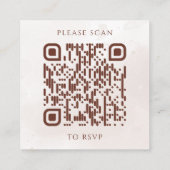 Boho Floral Fall Wedding Website QR Code RSVP Informatiekaartje (Achterkant)