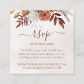 Boho Floral Fall Wedding Website QR Code RSVP Informatiekaartje (Voorkant)