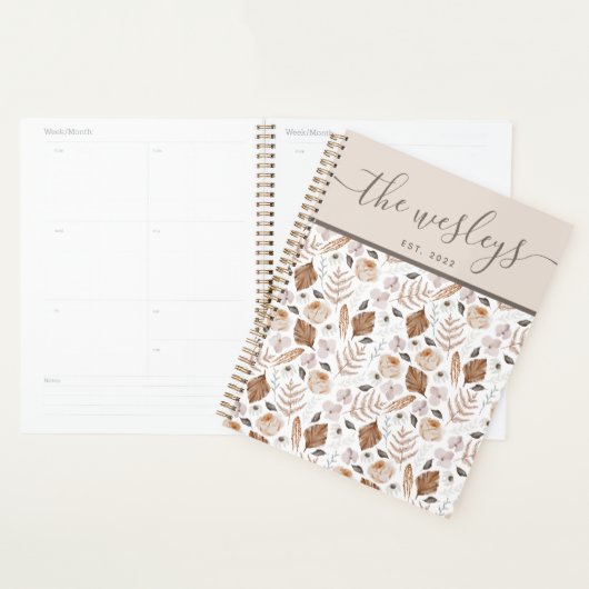 Boho Floral Family Name Planner (Display)