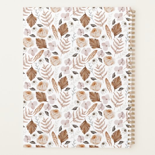 Boho Floral Family Name Planner (Achterkant)