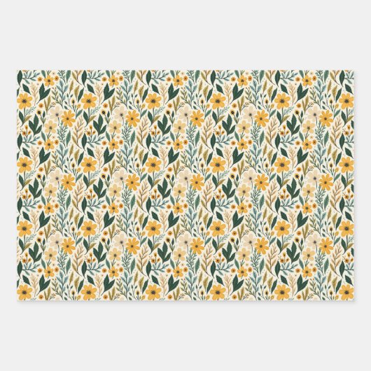 Boho Floral Fantasy Inpakpapier Vel (Voorkant)