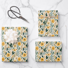 Boho Floral Fantasy Inpakpapier Vel