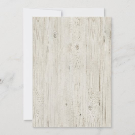 Boho Floral Feather Antlers Skull Wood Weddenschap Kaart (Achterkant)