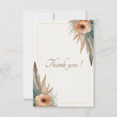 Boho Floral Feather Dreamcatcher Wedding Bedankkaart (Voorkant)