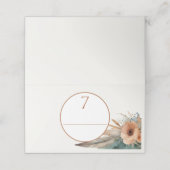 Boho Floral Feather Dreamcatcher Wedding Plaatskaartje (Buitenkant ongevouwen)